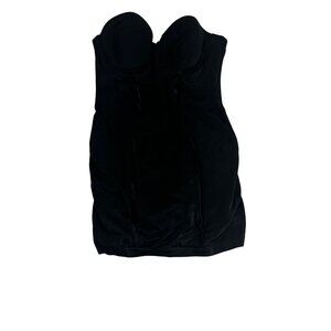 MaidenForm Womens Black Padded Corset Shapewear Bodysuit With Hook & Eye Closure